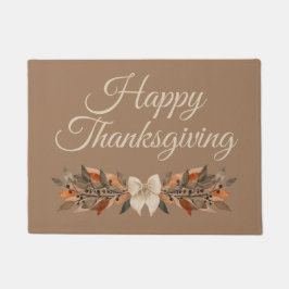 Felpudo Taupe and Ivory “Happy Thanksgiving” Doormat