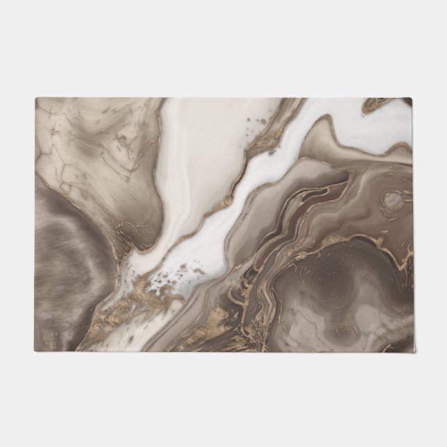 Felpudo Taupe marble and gold abstract (Anverso)