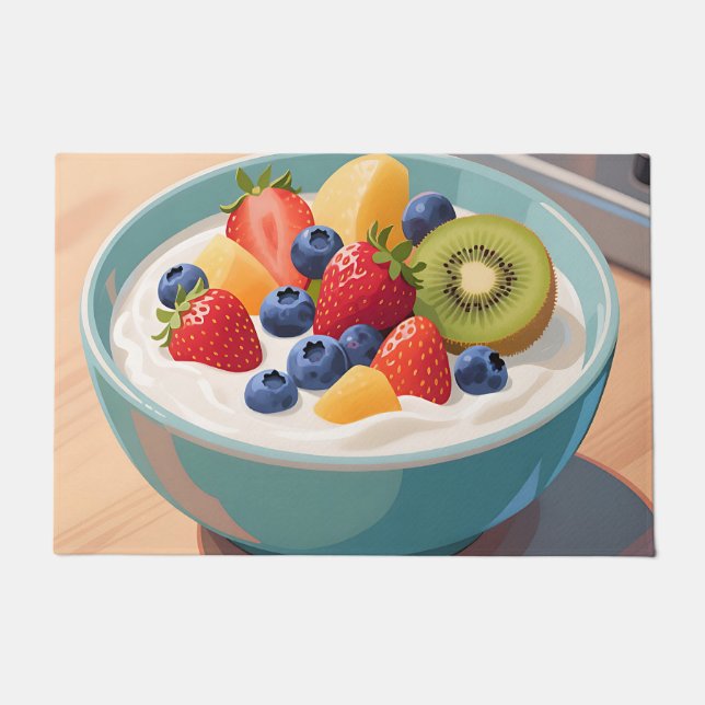 Felpudo Tazón de Yogur de Fruta Fresca (Anverso)