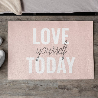 Felpudo Te Amas Positivamente Hoy Cita Rosa Pastel