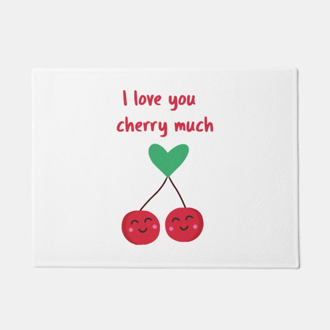 Felpudo Te Amo Mucho San Valentín Cereza (Anverso)