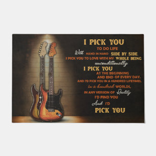 Felpudo Te Elijo Guitar Mat, Guitar Avers Regalo