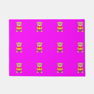 Felpudo Teddy Bears Magenta rosa moderno
