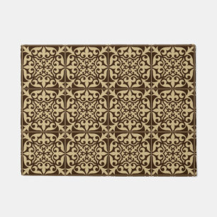 Felpudo Teja marroquí - marrón y beige