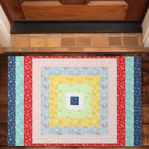 Felpudo Tela de patchwork de arcoíris floral Jelly Roll