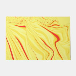 Felpudo Tela ondulada con tonos amarillo claro, curva roji