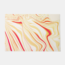 Felpudo Tela ondulada con tonos beige claro, curva rosa ro