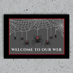 Felpudo Telaraña de Viuda Negra Espeluznante Halloween