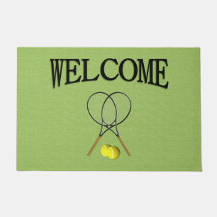 Felpudo Tema del deporte Doubles Tennis Green
