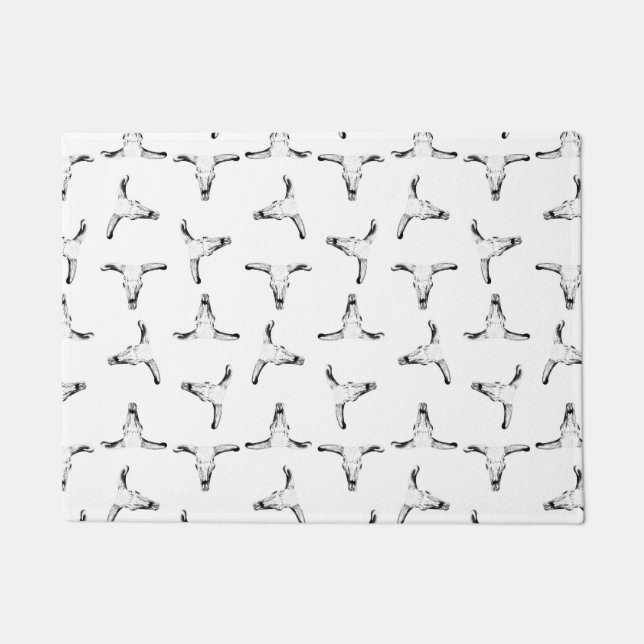 Felpudo Temático occidental de los cráneos de los cuernos (Anverso)