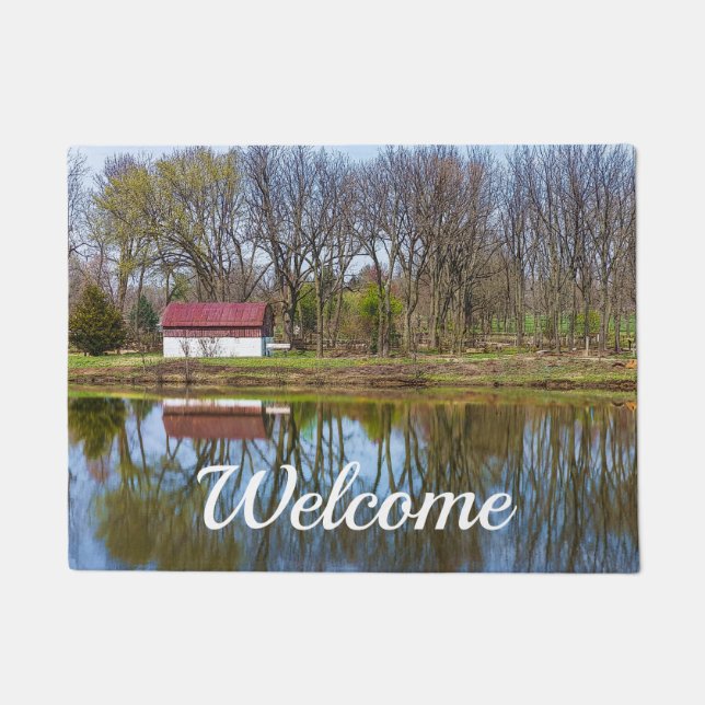 Felpudo Temporada de primavera reflexiones Painterly Doorm (Anverso)