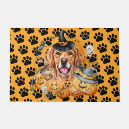 Felpudo Temporada Espeluznante Calabaza Golden Retriever H