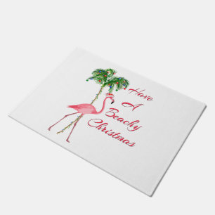 Felpudo Tener Un Flamingo De Navidades De Playa
