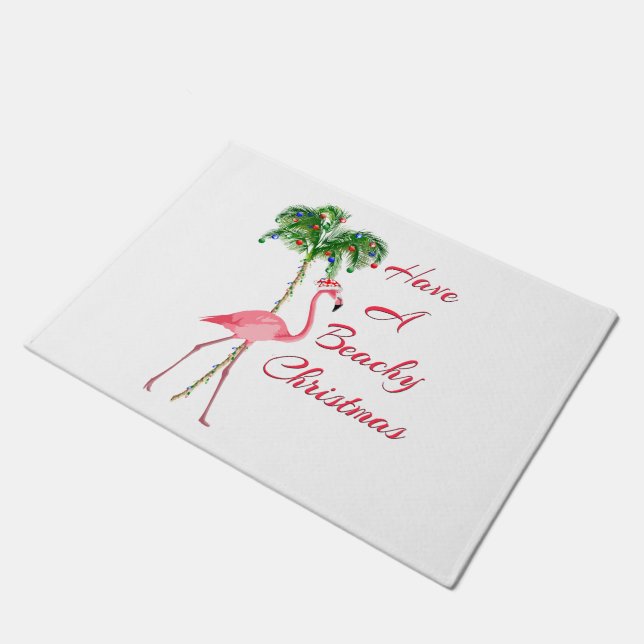 Felpudo Tener Un Flamingo De Navidades De Playa (Angular)