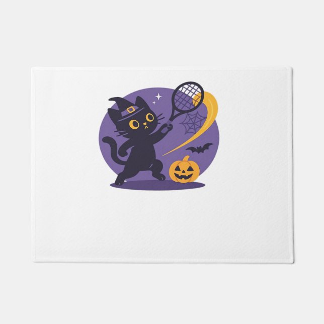 Felpudo Tenis de gato negro sirve camiseta esencial (Anverso)