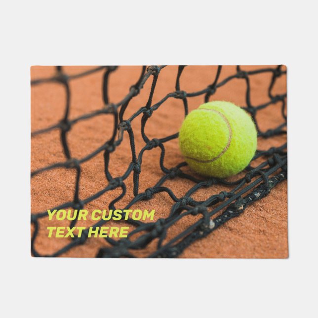 Felpudo Tenis de texto personalizado (Anverso)