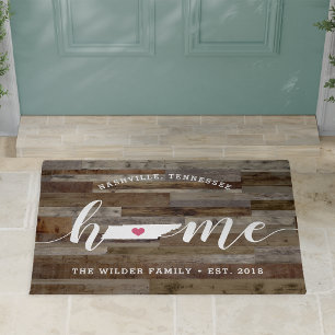 Felpudo Tennessee Home State Personalizado Wood Look