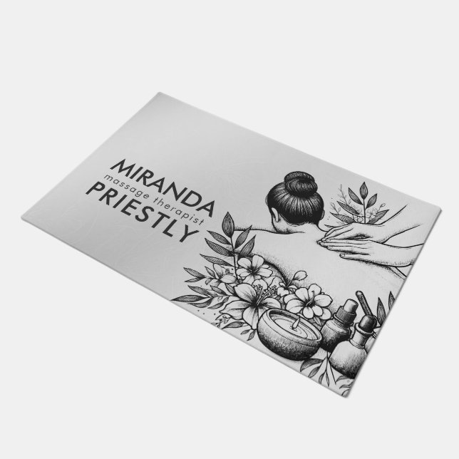 Felpudo Terapia Masajista Manos Curadoras Energía Spa Well (Angular)