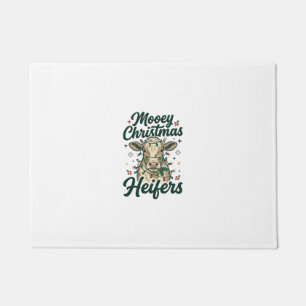 Felpudo Terneras divertidas de Navidad Diseño de Navidad d