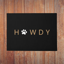 Texas Howdy Mascota Paw Welcome Door Mat