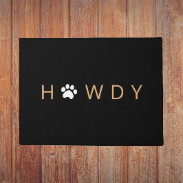 Felpudo Texas Howdy Mascota Paw Welcome Door Mat