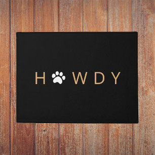 Felpudo Texas Howdy Mascota Paw Welcome Door Mat