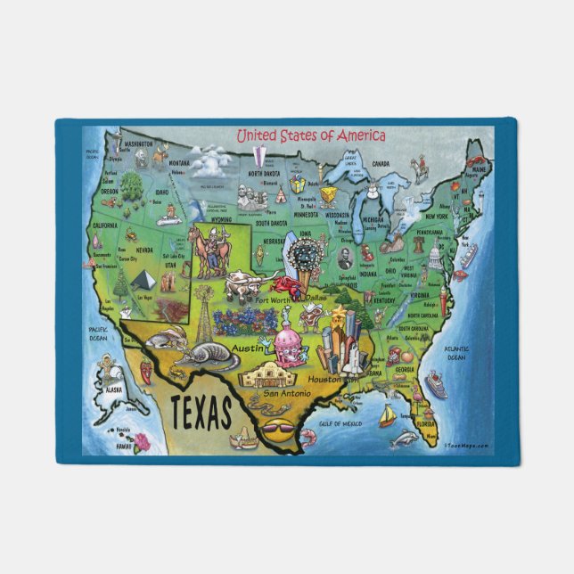 Felpudo Texas USA Map (Anverso)