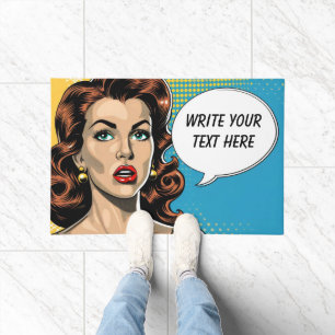 Felpudo Texto de Personalizable de mujer retro