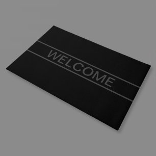 Felpudo Texto de personalizable   Negra y gris oscuro