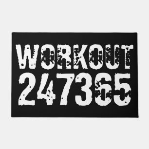 Felpudo Texto grabado y desgastado Workout 247365 white