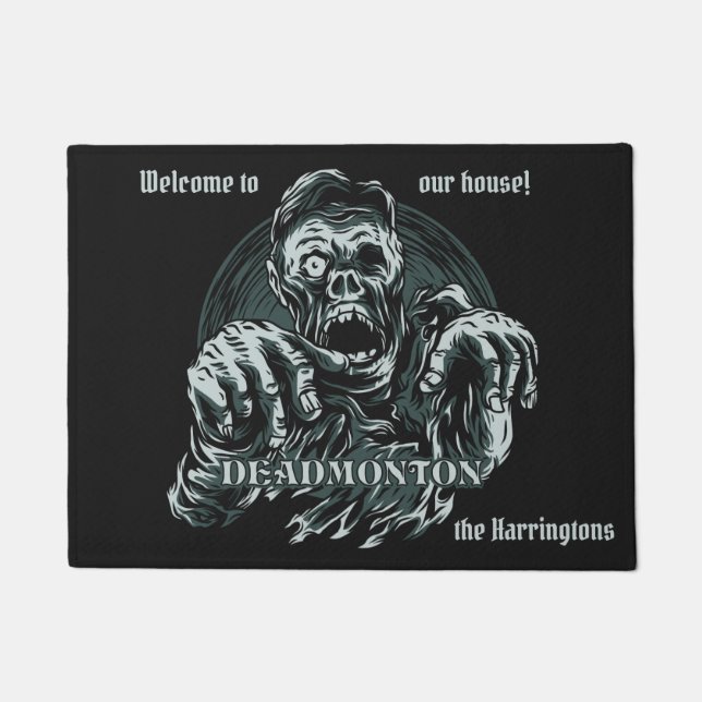 Felpudo texto personalizado esteras de puerta DEADMONTON (Anverso)