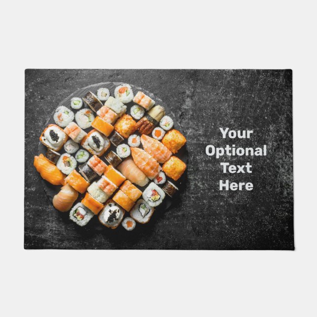 Felpudo texto personalizado Sushi Platter (Anverso)