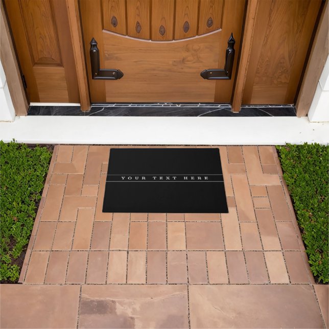 Felpudo Texto sencillo y elegante con franjas finas (Exterior)