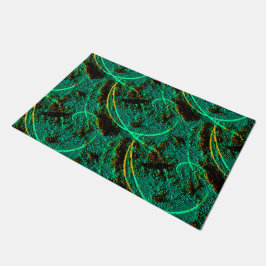 Felpudo Textura áspera cian verde oscuro con cráteres marr