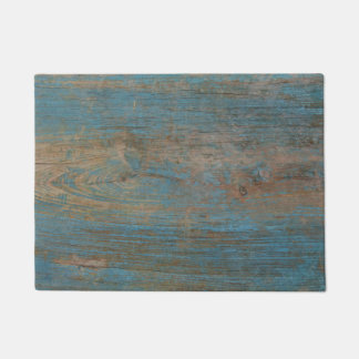 Felpudo Textura de madera de la falsa playa azul