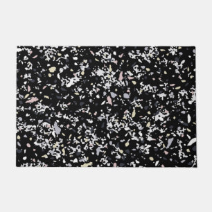 Felpudo Textura de mármol negra