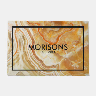 Felpudo Textura de Piedra de Mármol Beige y Marrón