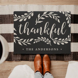 Felpudo Thankful Branches Personalized