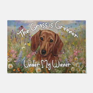 Felpudo The Grass Is Greener Under My Wiener, Dog Mat