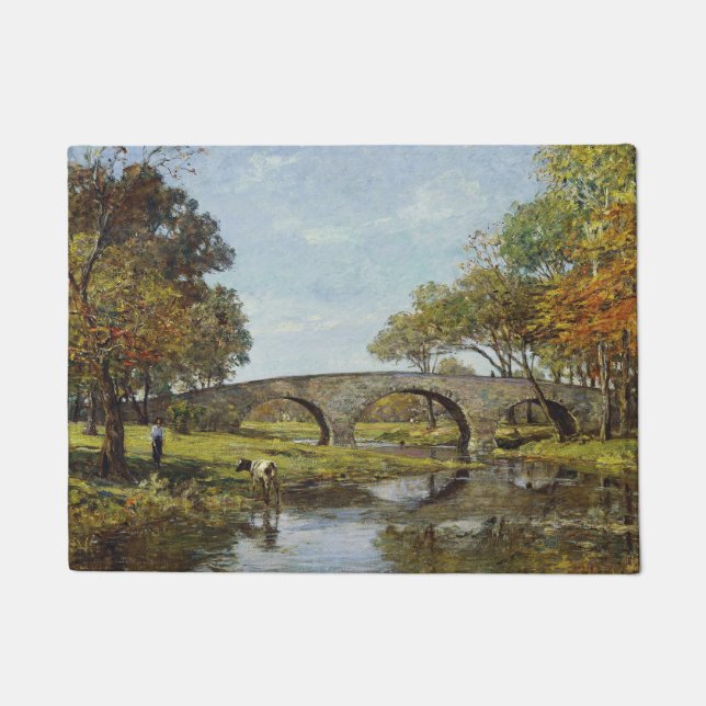 Felpudo The Old Bridge (por Theodore Robinson) (Anverso)