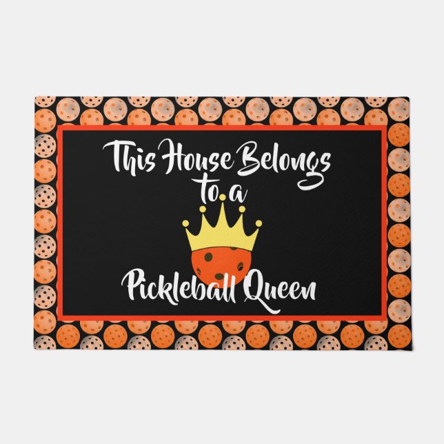 Felpudo This House Belongs to a Pickleball Queen - Orange (Anverso)