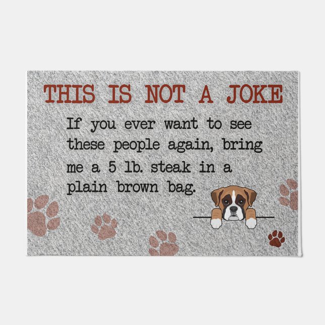 Felpudo This Is Not A Joke Doormat, Dog (Anverso)