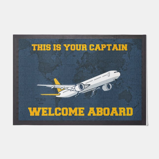 Felpudo This Is Your Captain Welcome Abroad  (Anverso)
