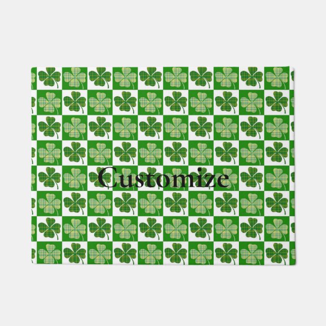 Felpudo Thunder_Cove de patrón de Shamrock (Anverso)