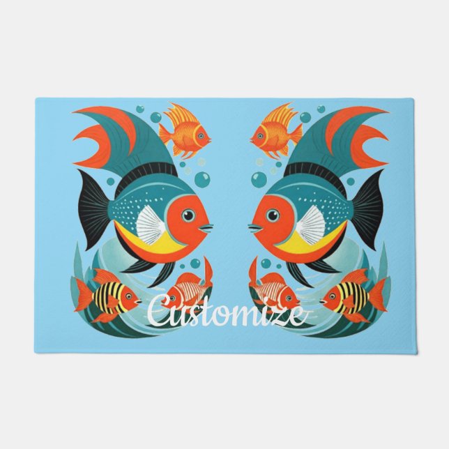 Felpudo Thunder_Cove, variedad de peces tropicales (Anverso)