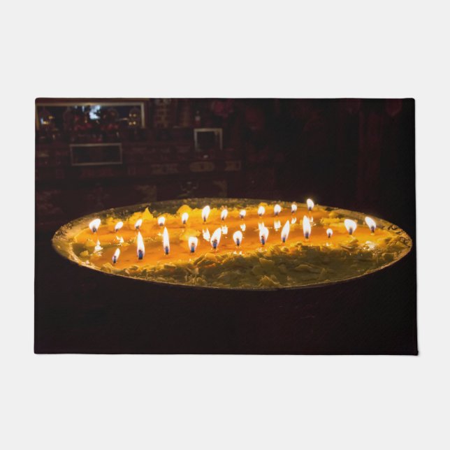 Felpudo Tíbet - Lámpara de mantequilla ritual (Anverso)