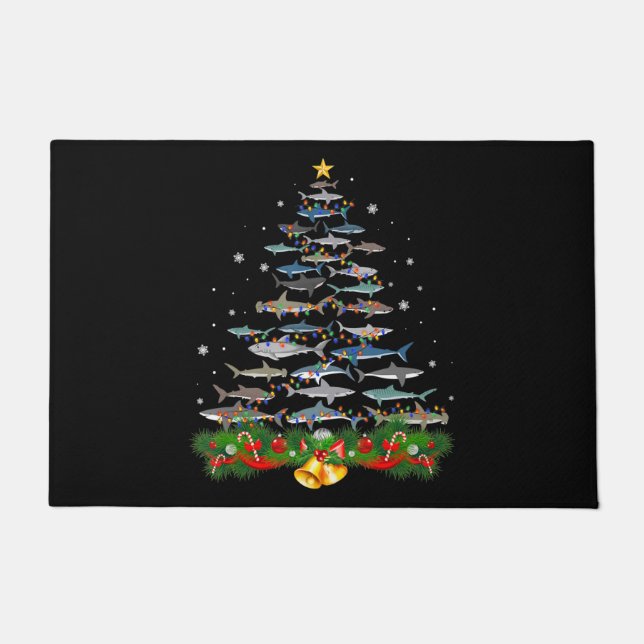Felpudo Tiburón Árbol de Navidad Amantes de los regalos Ho (Anverso)