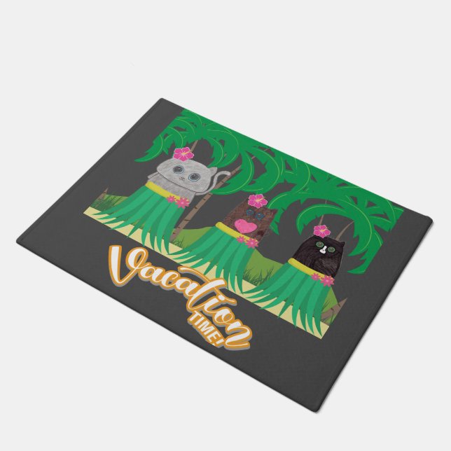 Felpudo Tiempo de vacaciones Hula Kitty Doormat (Angular)