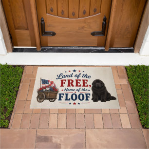 Felpudo Tierra de los libres, hogar del Newfie esponjosito