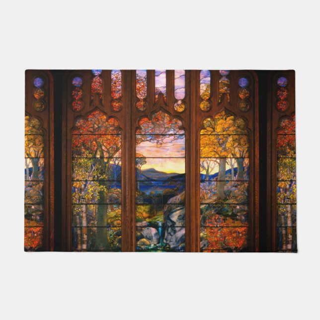 Felpudo Tiffany de vidrio manchado luce elegante victorian (Anverso)